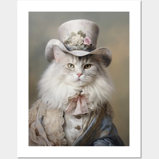 Long Haired Cat in Top Hat Posters and Art